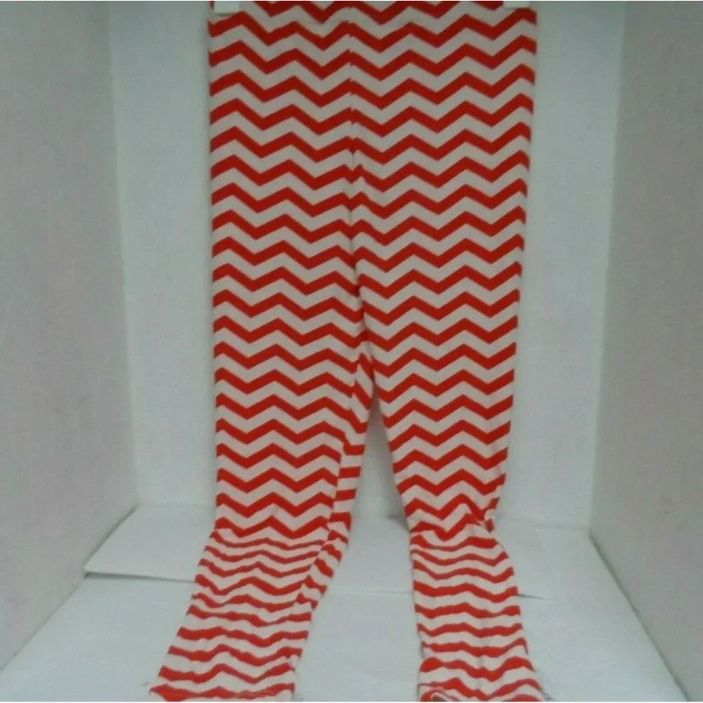 New Classic Women's Stretch Pants U1232 Orange/White Striped One Size New !!! - Picture 2 of 2